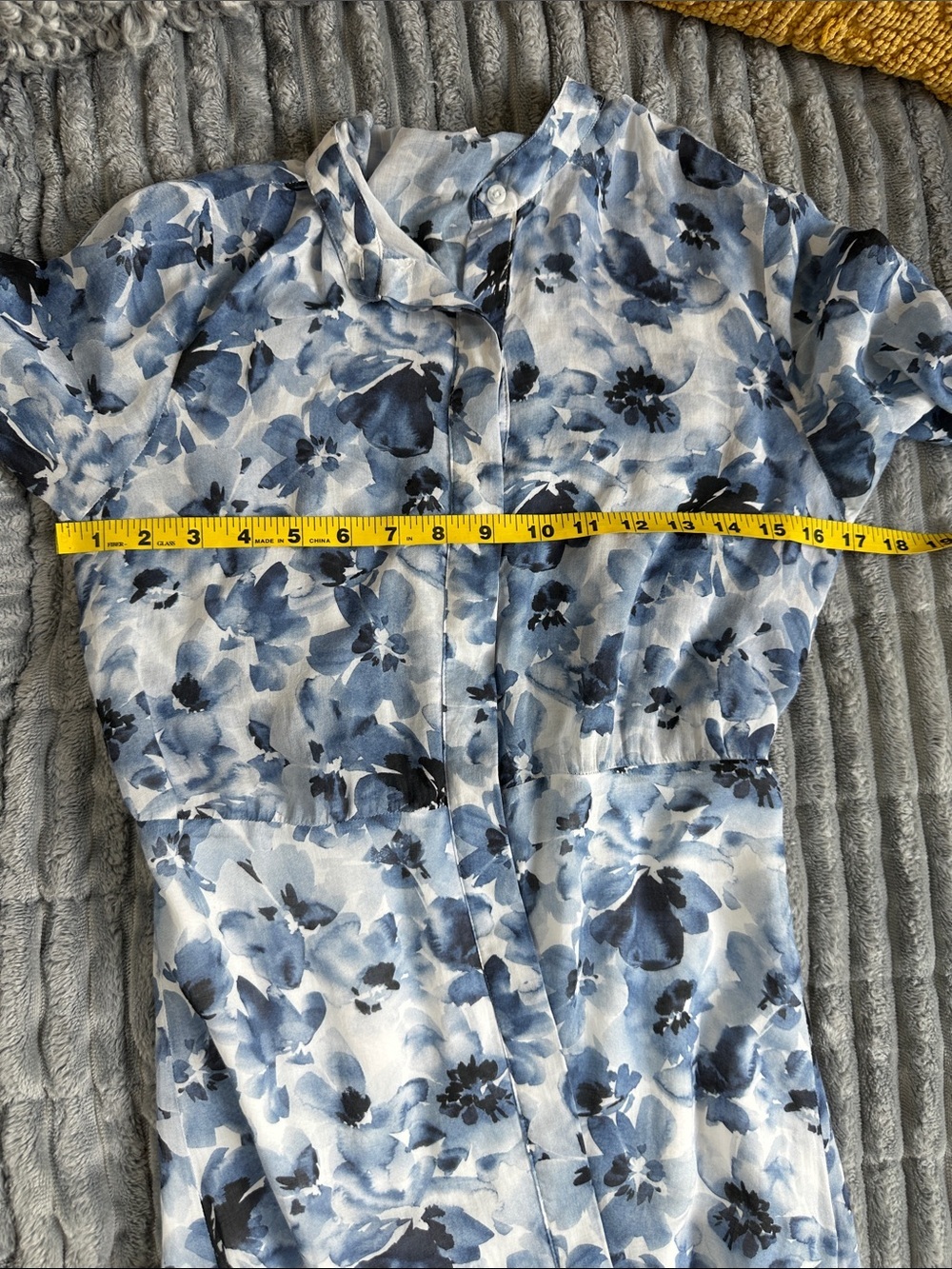 Bella Dahl midi maxi navy and white floral print lightweight shirt dress - Picture 9 of 11